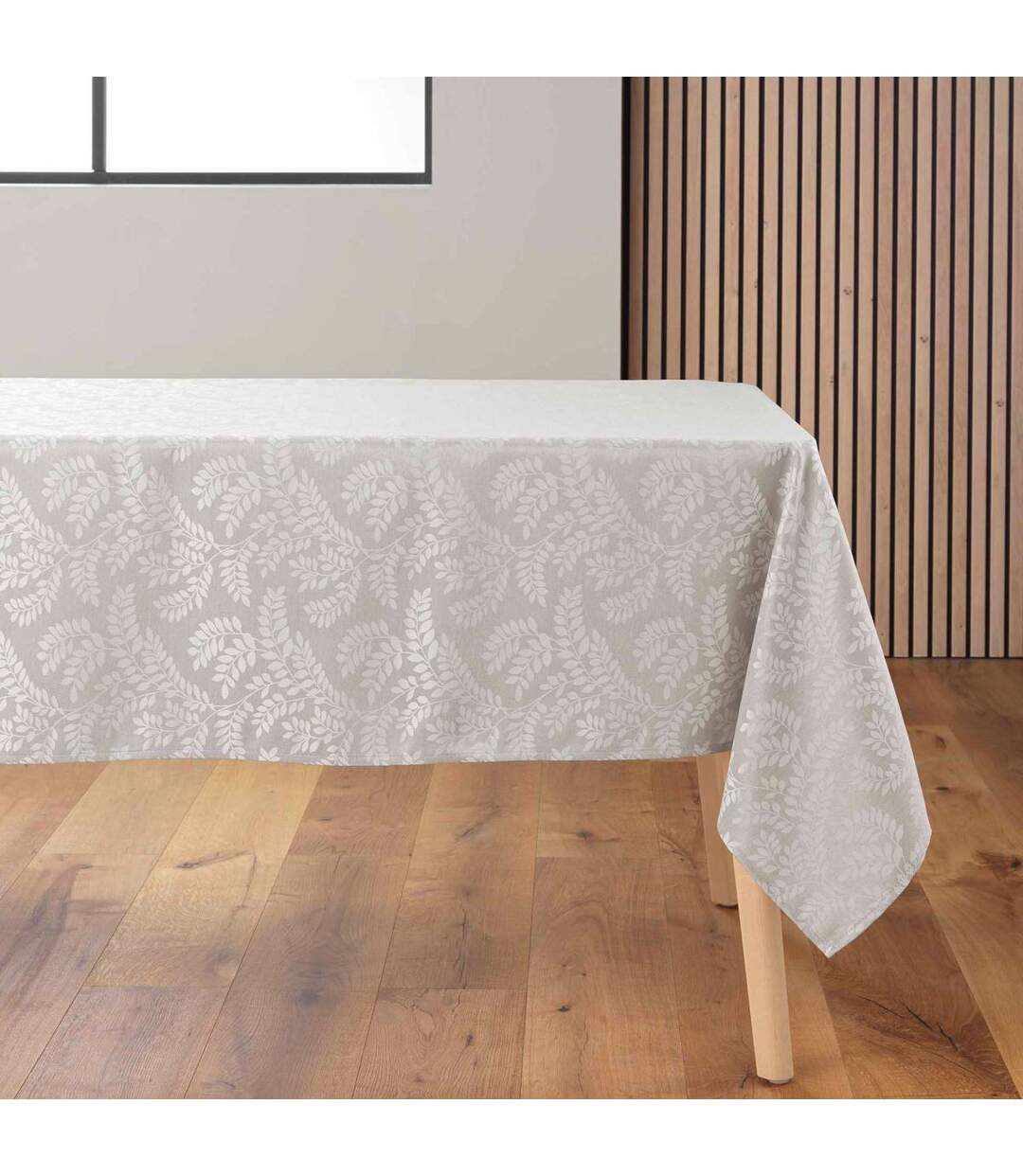 Nappe Jacquard Imprimé Doriane 140x240cm Taupe-1