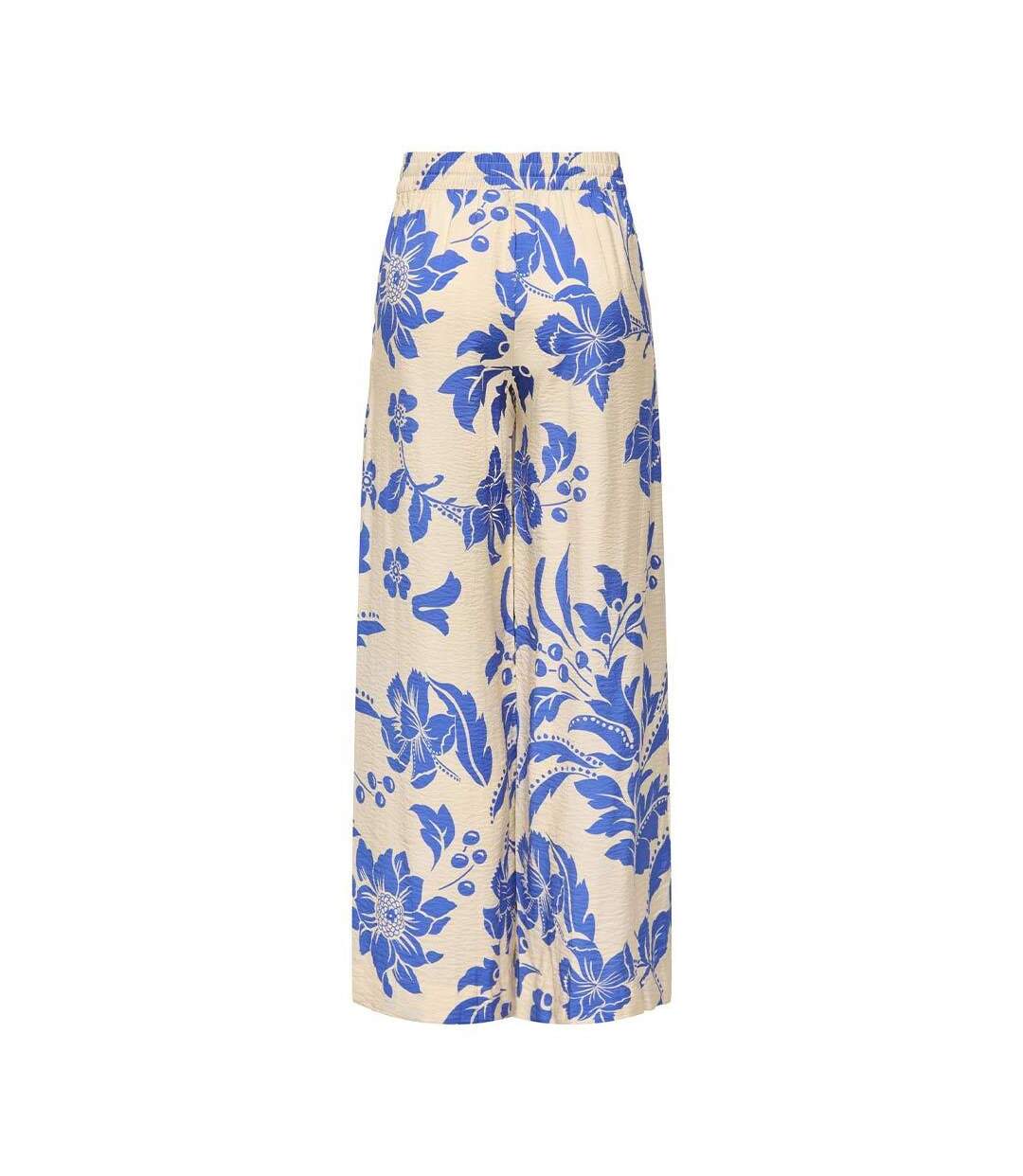 Pantalon fluide imprimé beige/bleu femme jdy life palazzo-2