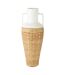 Vase Amphore avec Tissage Rotin Bali 100cm Blanc & Naturel-1