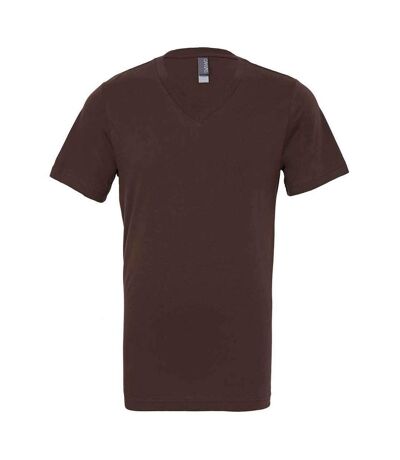 Bella + Canvas Unisex Adult Jersey V Neck T-Shirt (Brown)