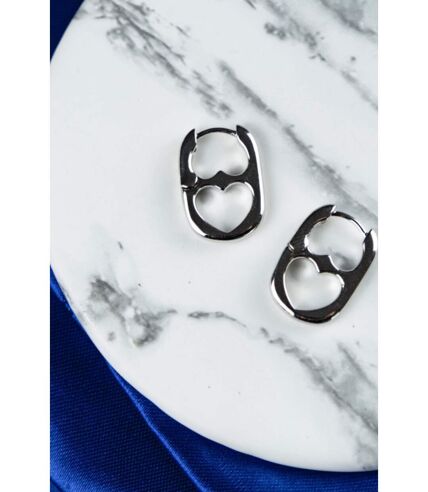 Can Opener Silver U Shape Geometric Minimalist Small Oval Hoop Earring