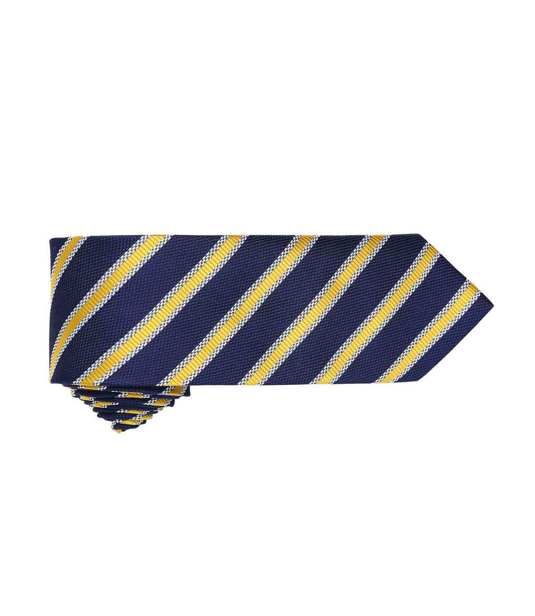 Mens stripe waffle tie one size navy/gold Premier