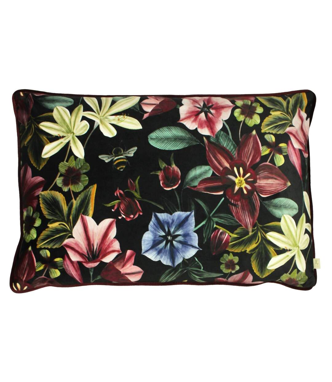 Midnight garden aquilegia cushion cover 40cm x 60cm shiraz Evans Lichfield