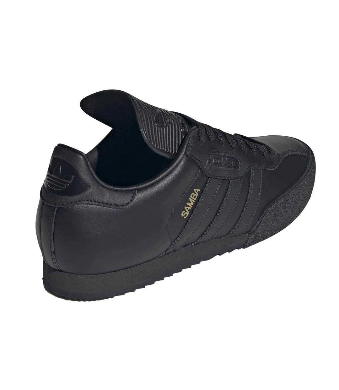 Childrens/kids Samba Super Leather Trainers Black Gold Adidas-2
