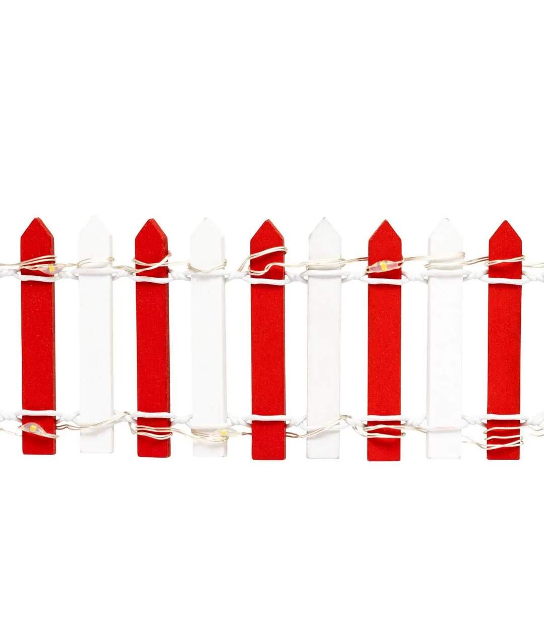 Accessoire Village de Noël Barrière 9cm Rouge & Blanc-3