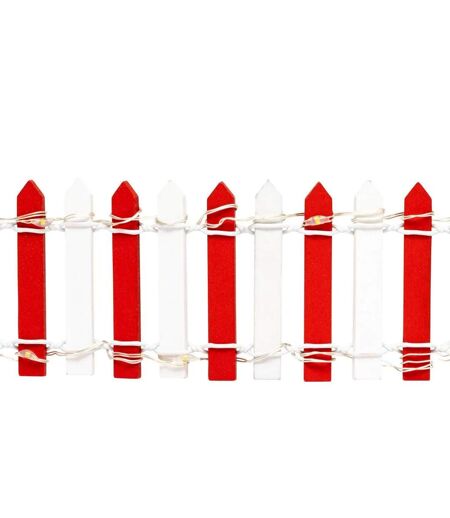 Accessoire Village de Noël Barrière 9cm Rouge & Blanc
