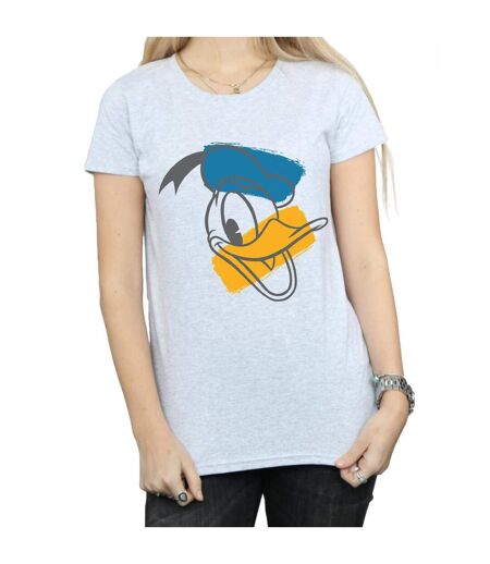Disney Femme/Les femmes - T-shirt en coton avec tête de Donald Duck (Gris sportif) - UTBI31051