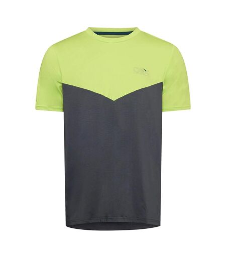 Mens Flynn Colour Block T-shirt Lime Charcoal OEX