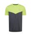 Mens Flynn Colour Block T-shirt Lime Charcoal OEX-1
