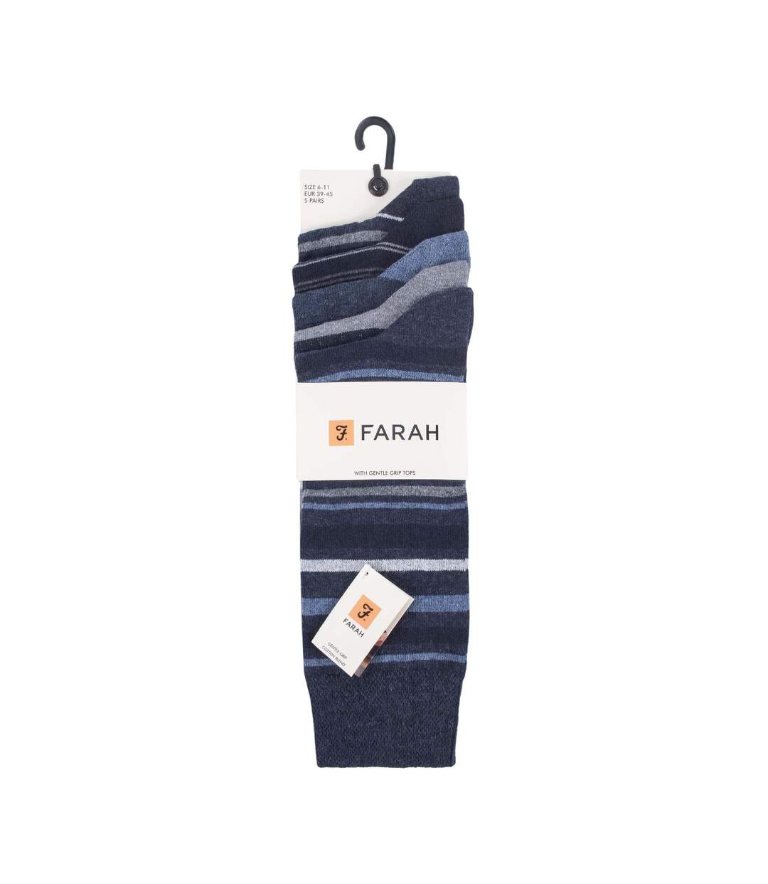 Farah - 5 Paires Chaussettes Coton Rayures Classiques Homme | Respirantes-2