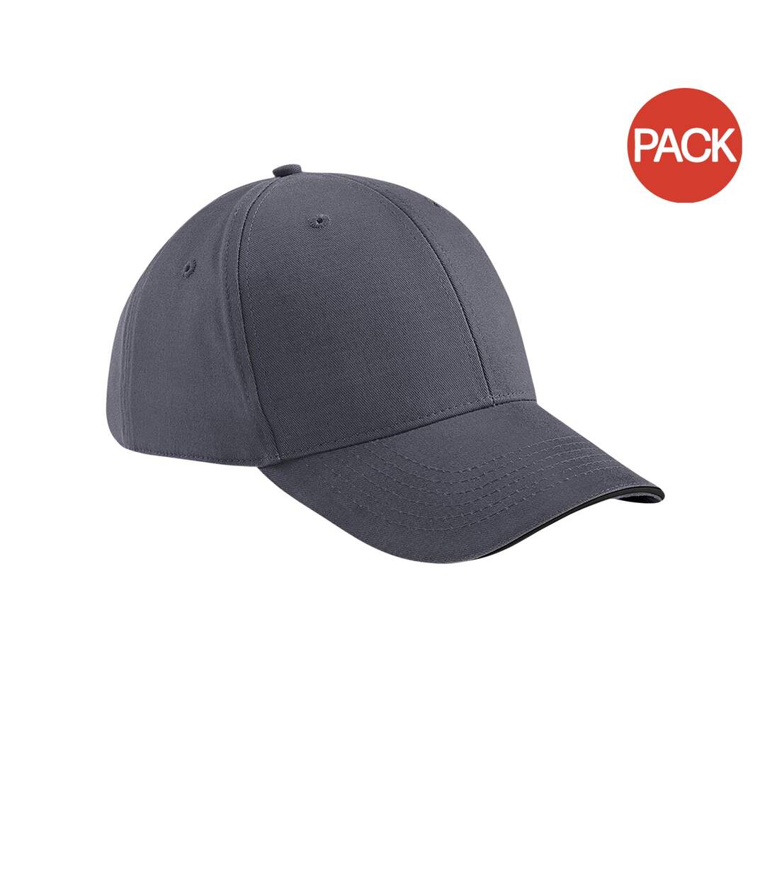 Lot de 2  casquettes adulte graphite/noir Beechfield-1