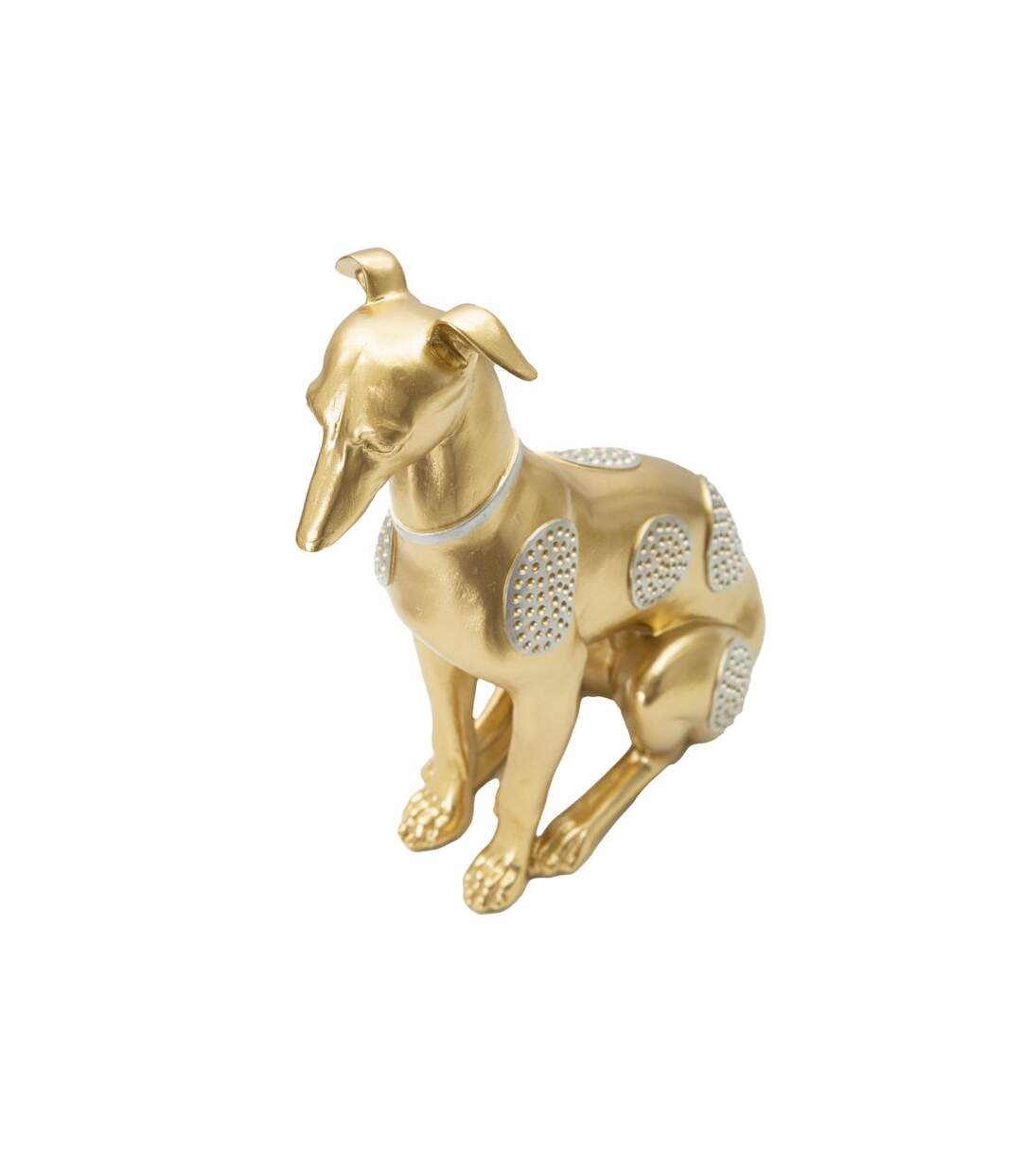 Statuette Design en Résine Chien Assis 29cm Or-3