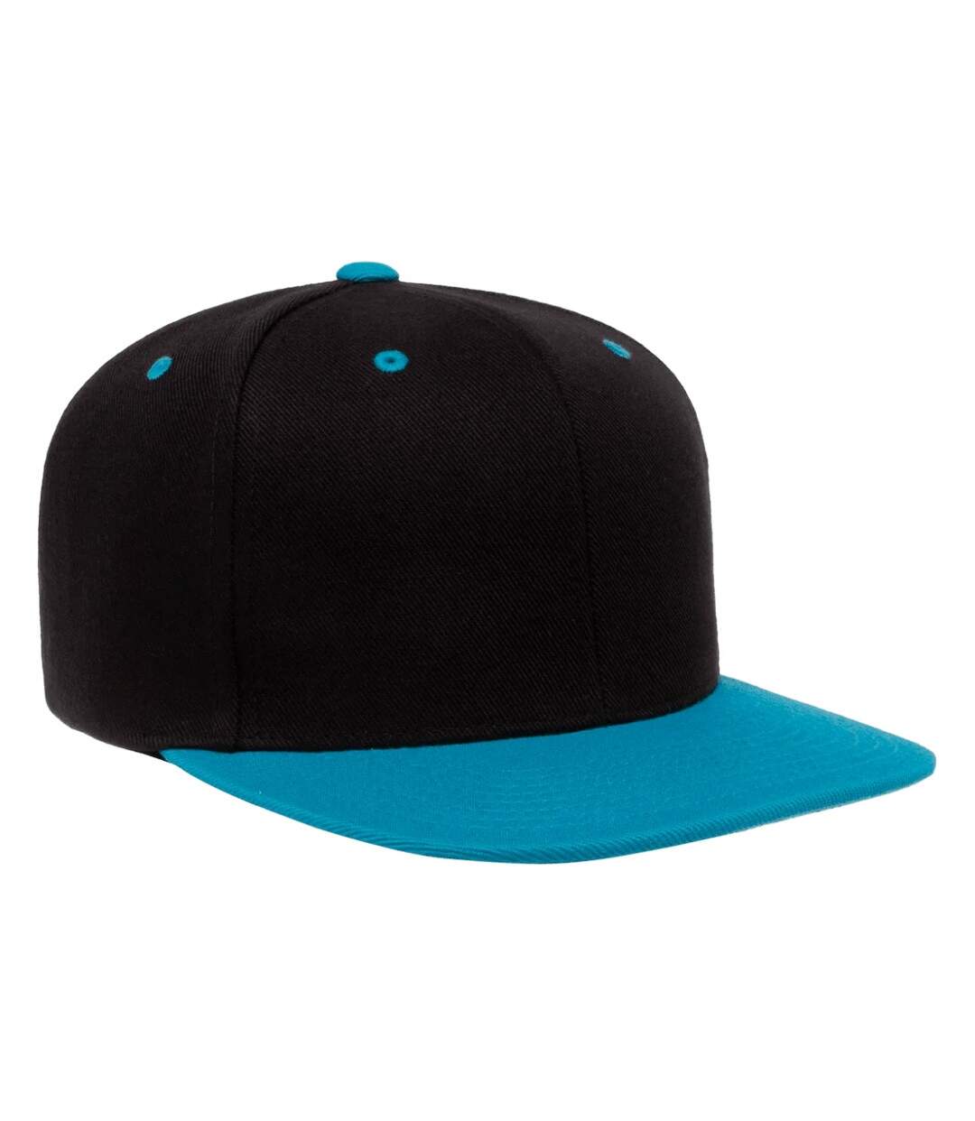 Casquette Ajustable Motif/style Deux Tons Noir Bleu Sarcelle Flexfit-3