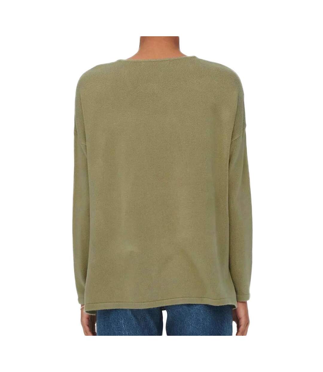 Pull en maille kaki femme only lamalia - s-2