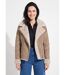 Blouson zippé façon peau lainée-1