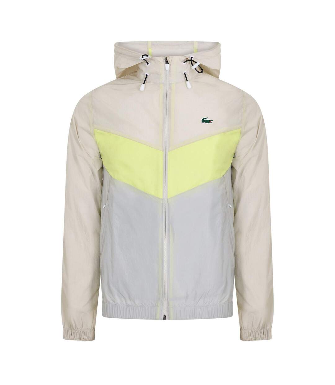 Blouson Motif/style Blocs De Couleurs Anorak Homme Gris Vert Clair Vif Bleu Clair Lacoste-1