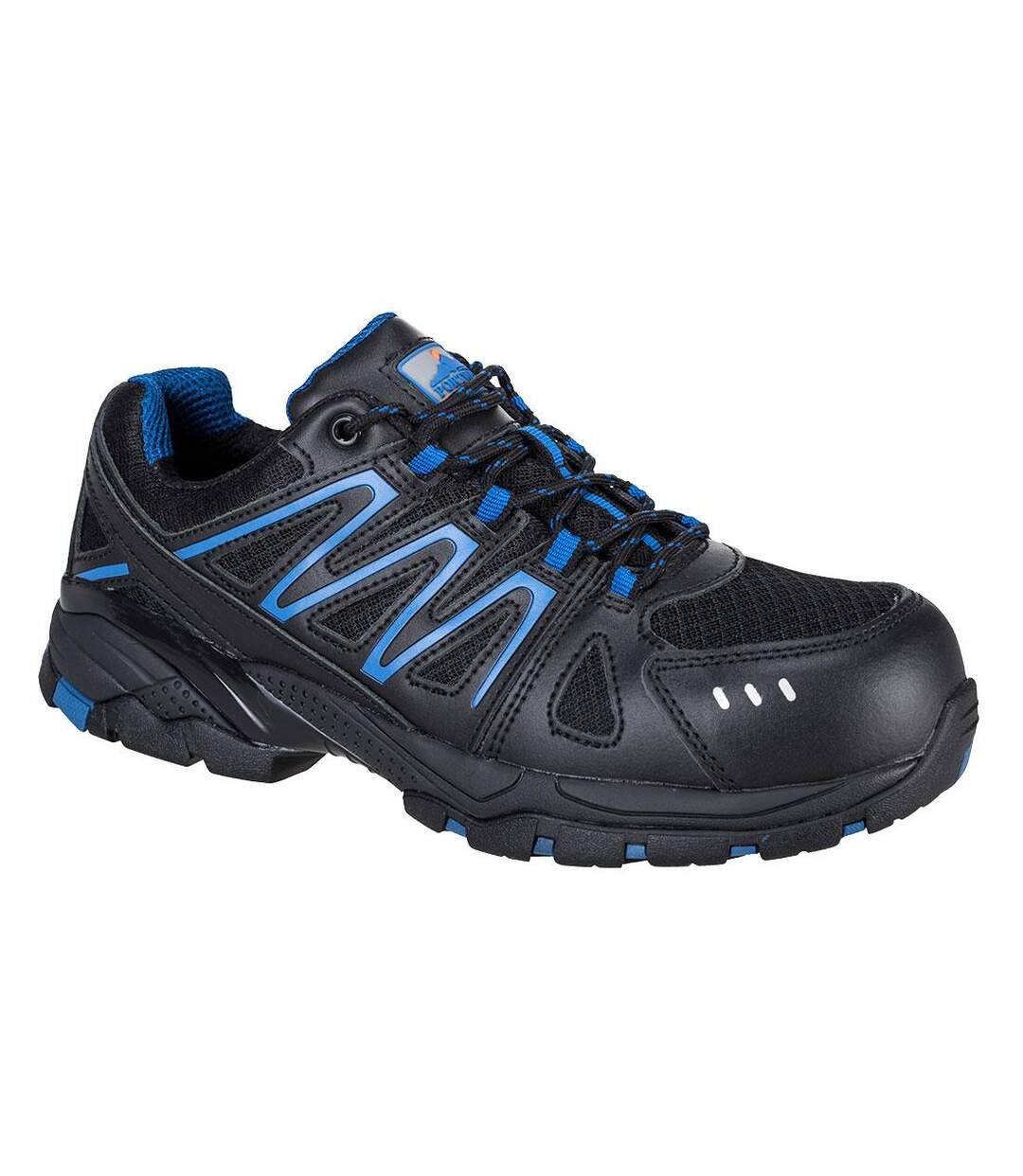 Mens vistula leather compositelite safety trainers black Portwest-1