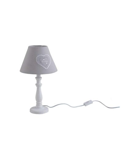 Lampe en bois coeur gris