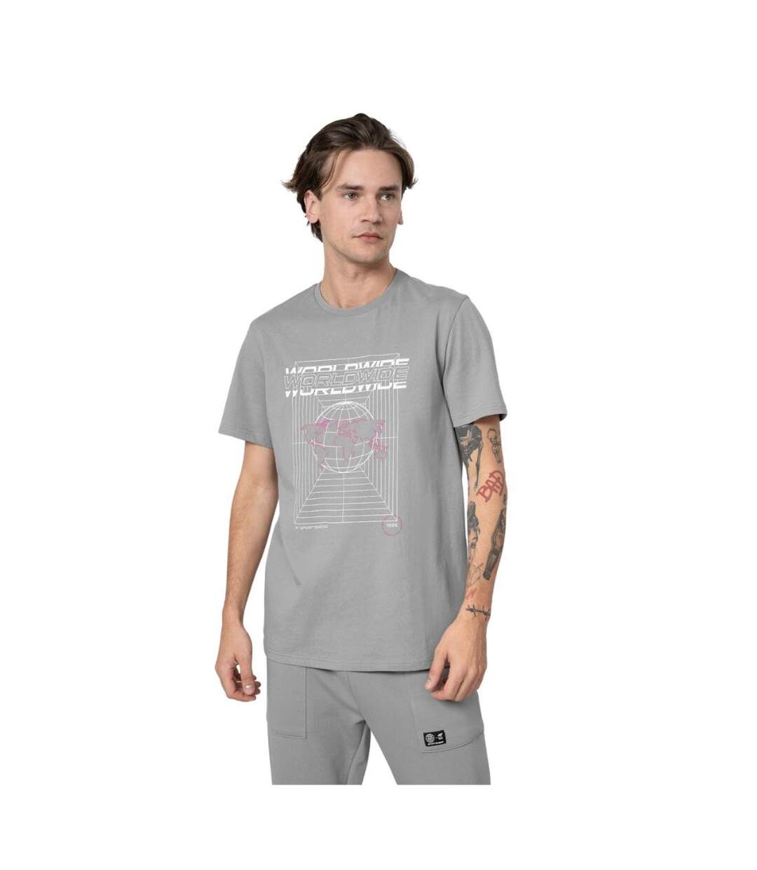 T-shirt H4z22 Tsm029 Homme Gris Moyen 4F-1