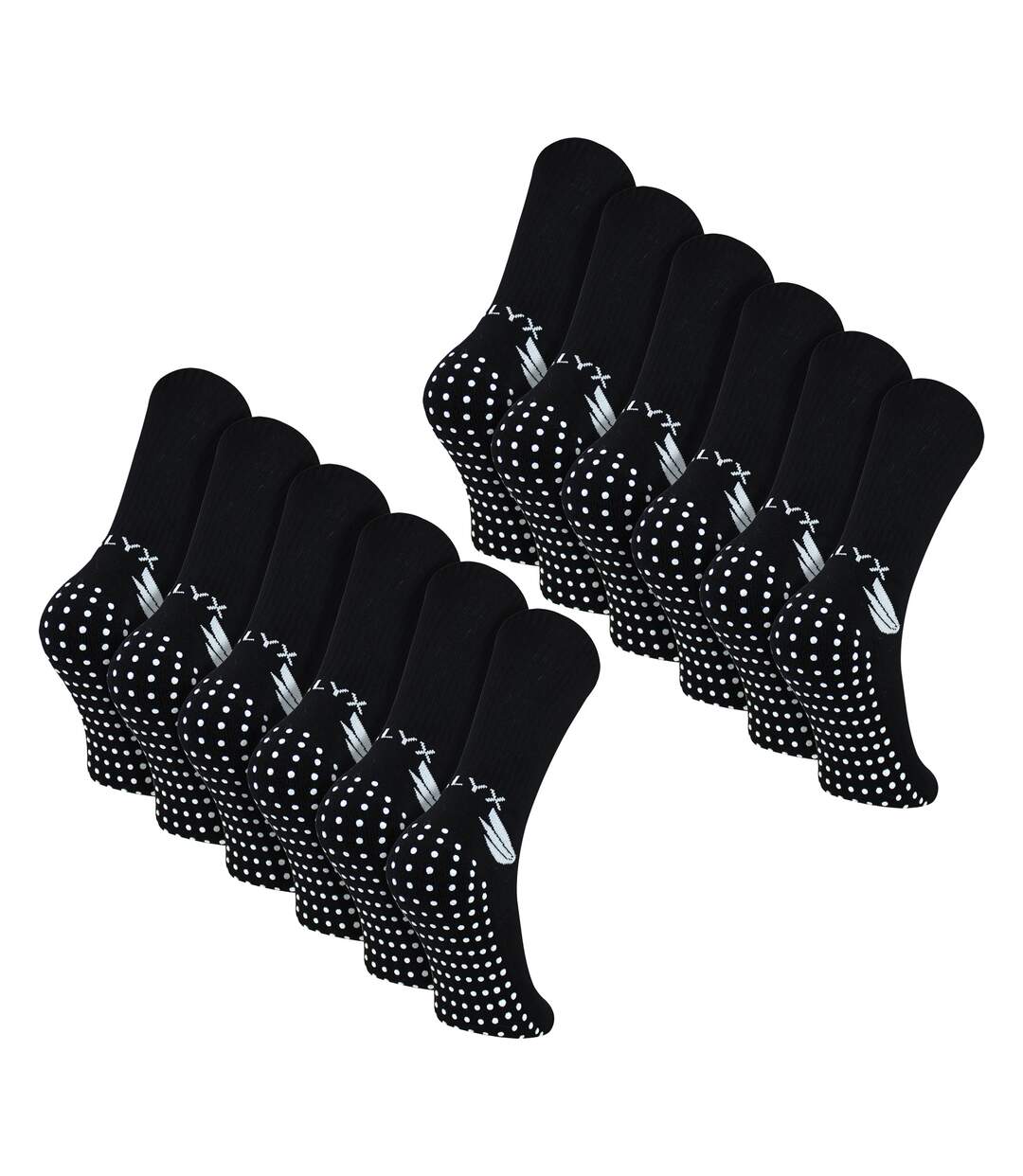 12 Pack Mens Bamboo Crew Grip Socks | Reinforced Heel & Toe Soft Non Slip Socks-1