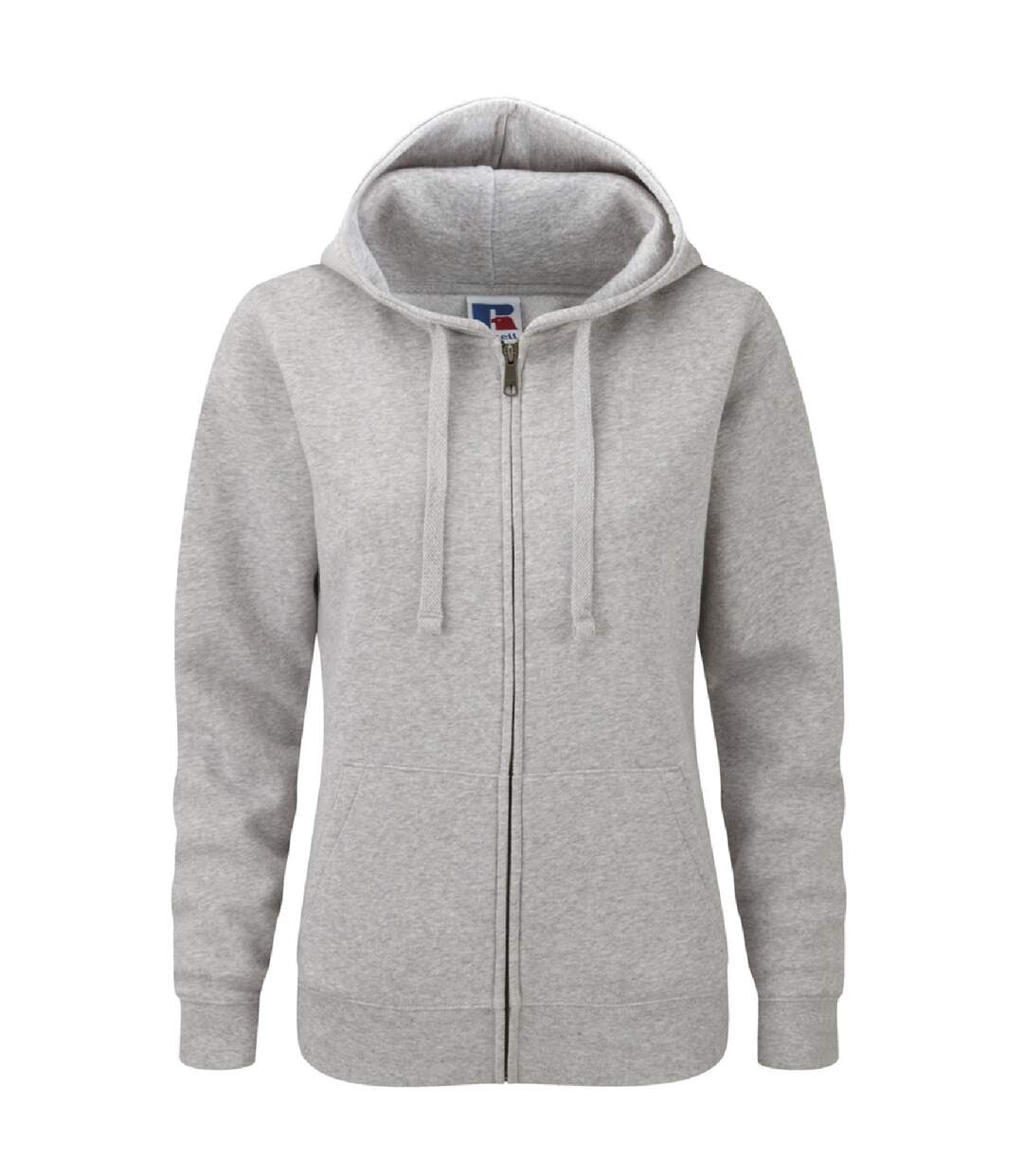 Russell Ladies Premium Authentic Zipped Hoodie (3-Layer Fabric) (Light Oxford)