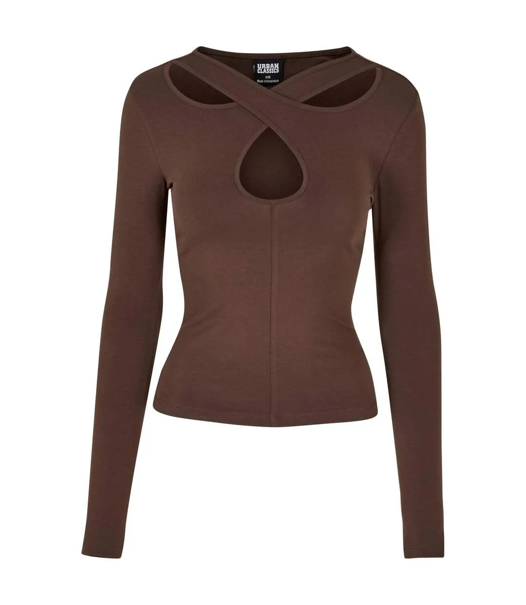Haut Manches Longues Motif/style Découpé Femme Marron Urban Classics-1