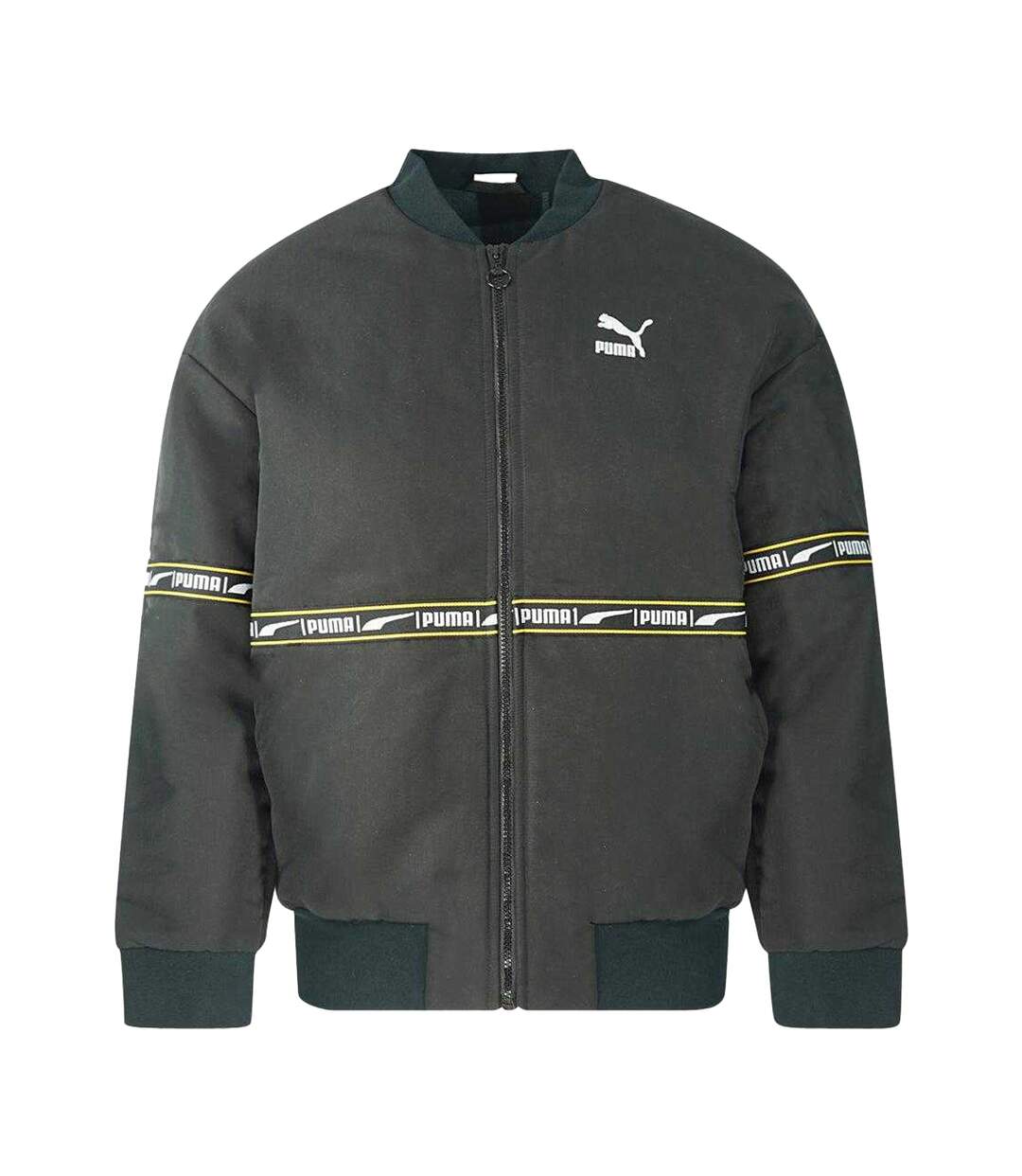 Mens Checked Heavyweight Bomber Jacket Black Puma-1