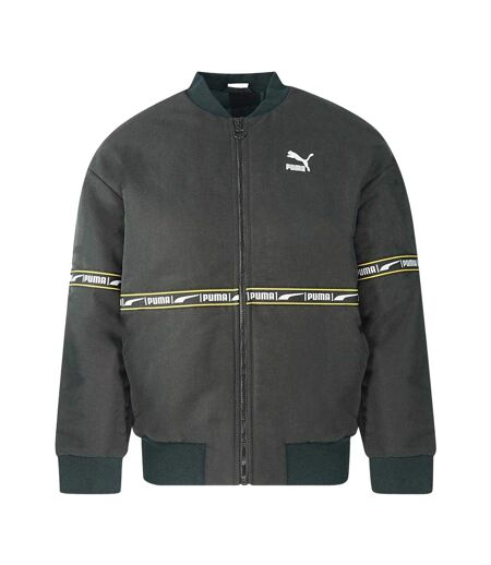 Mens Checked Heavyweight Bomber Jacket Black Puma