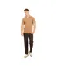 Mens Open Collar Short-sleeved Polo Shirt Light Tan Brave Soul-4