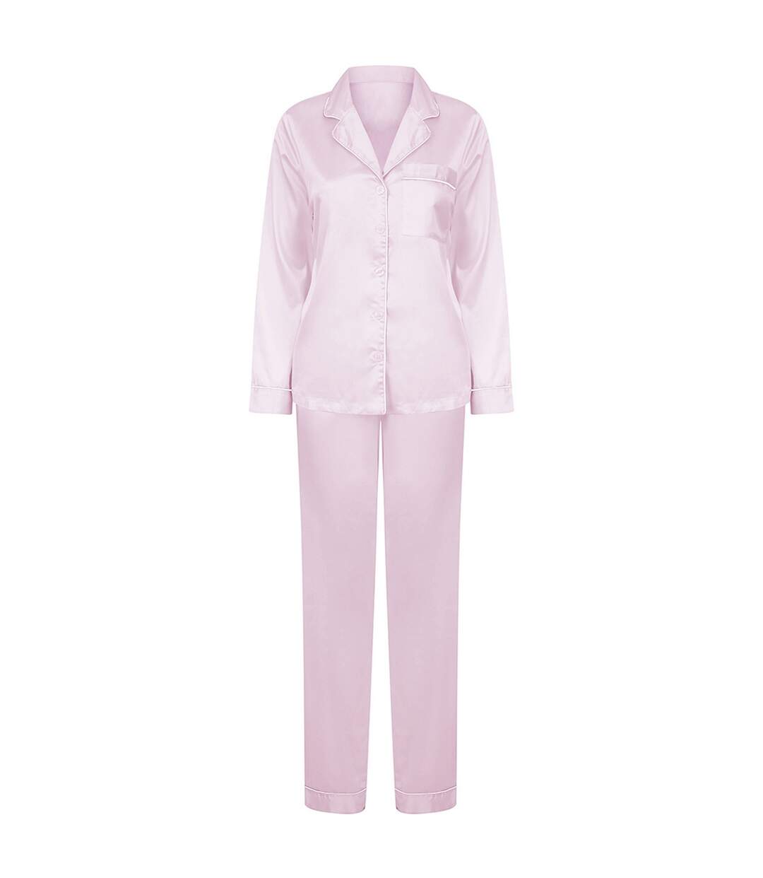 Towel City Ensemble pyjama long en satin pour femmes/dames (Rose clair) - UTPC4071