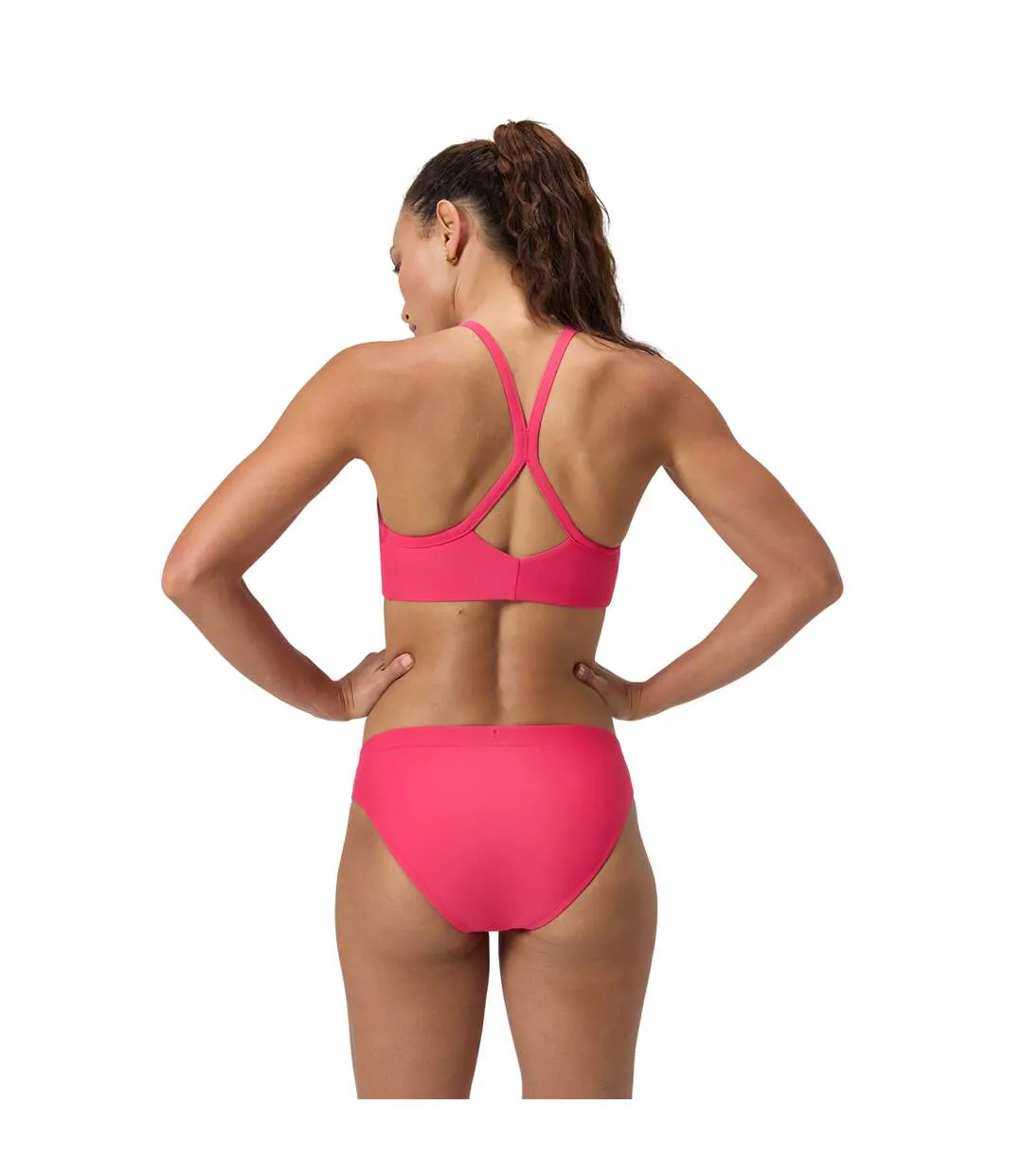 Womens/ladies Solid Bikini Bottoms Pink Speedo-3