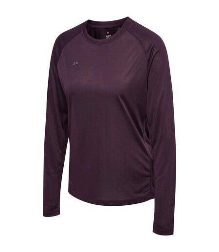Womens/ladies Nwlbeat Fitted Long-sleeved T-shirt Plum Perfect Newline