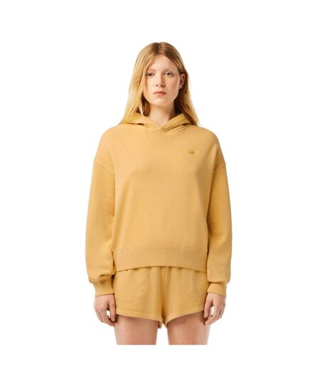 Womens/ladies Natural Dyed Oversized Hoodie Orange Lacoste