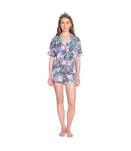 Womens/ladies Palm Print Short Pyjama Set Multicoloured PJ Salvage