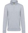 Sweat-shirt col zippé - K487 - gris chiné