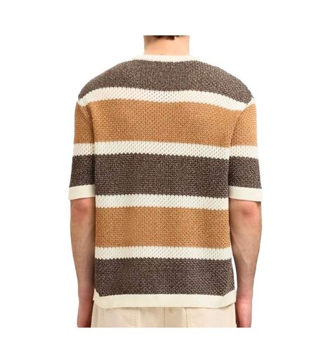 Pull marron/blanc homme selected 16097853