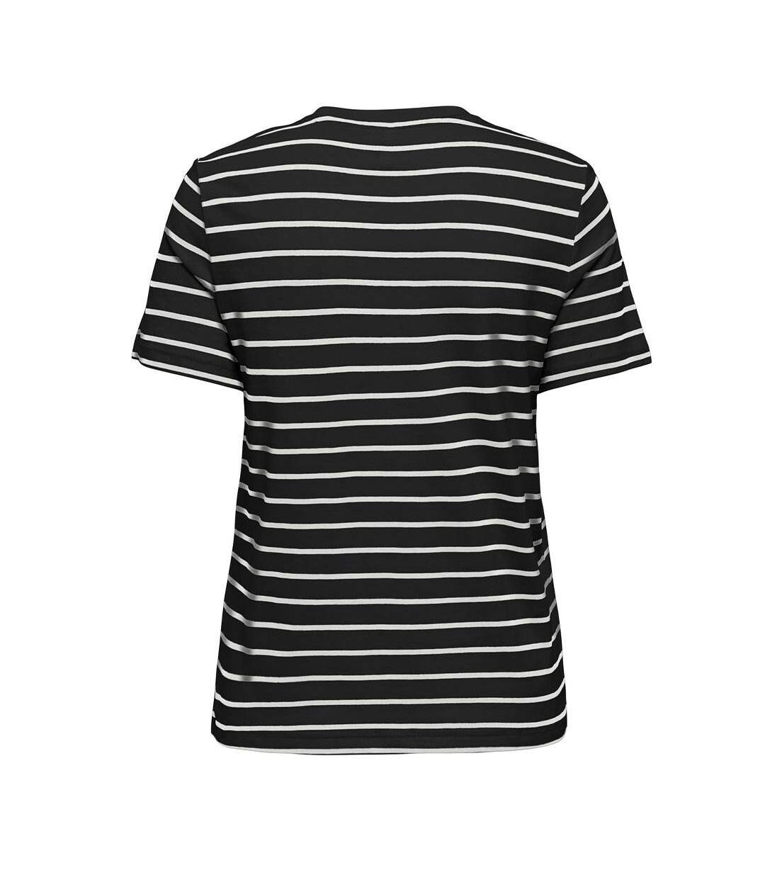 T-shirt à rayures noir/blanc femme only liva-2