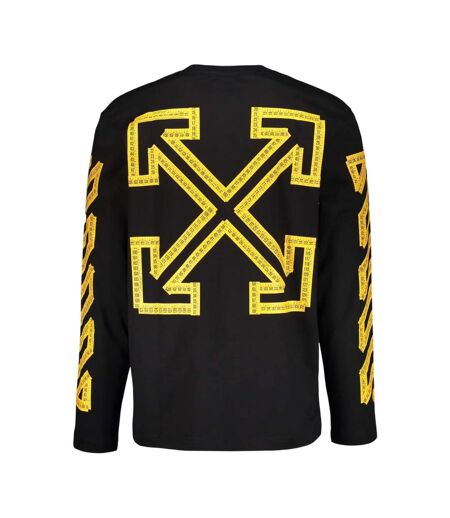 Mens Tape Logo T-shirt Black Citrus Off White
