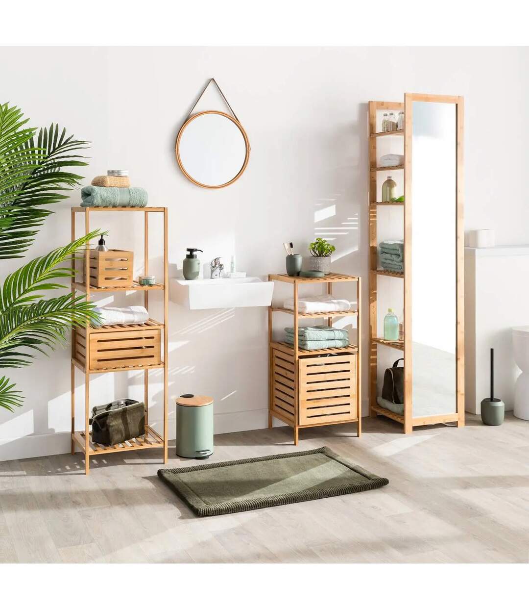 Caisse de Rangement Bambou 31cm Naturel-2