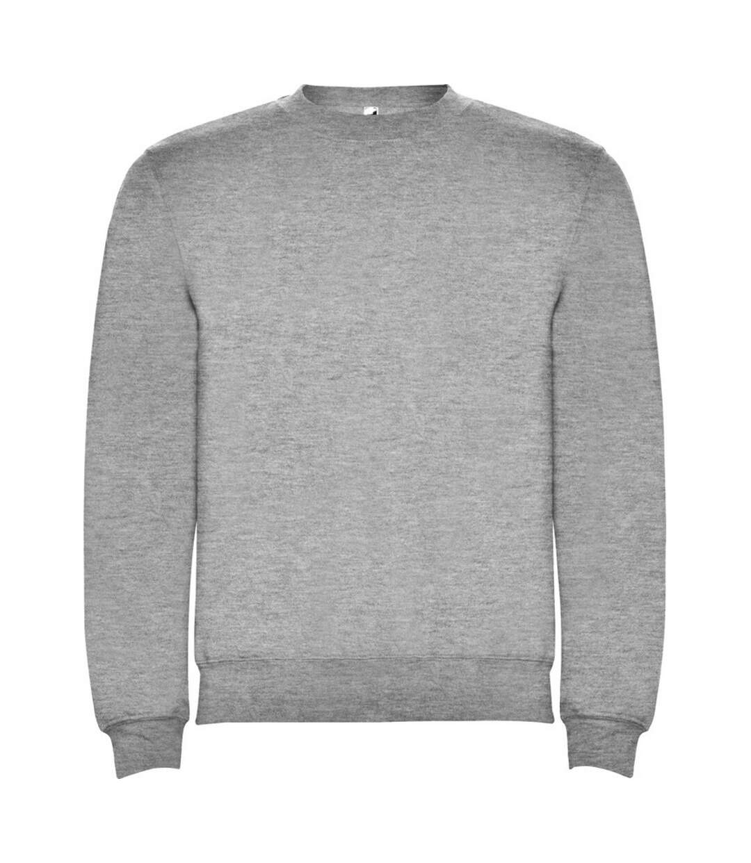 Unisex Adult Clasica Crew Neck Sweatshirt Grey Marl Roly-1