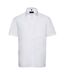 Russell Collection Mens Short Sleeve Pure Cotton Easy Care Poplin Shirt (White) - UTRW3264