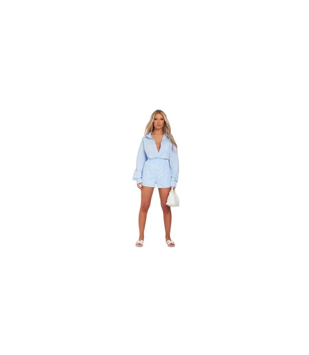 Short De Course Femme Bleu Missy Empire-1