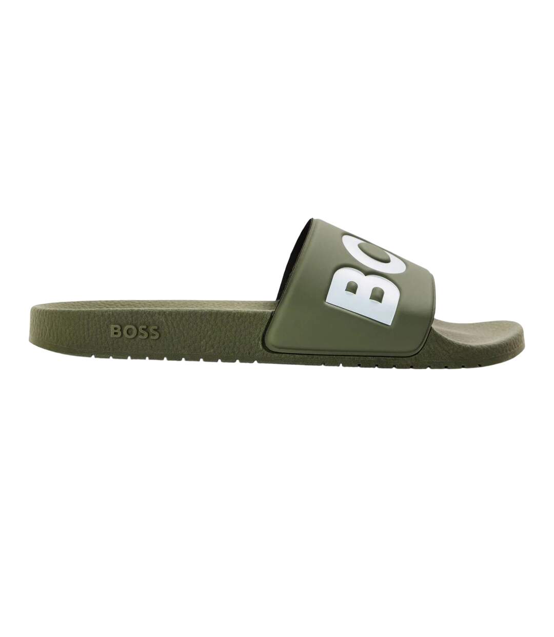 Mens Aryeh Flat Sliders Camo Green Boss-1