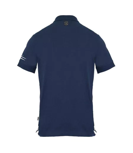 Mens Tiger Scratch Logo Polo Shirt Navy Blue Plein Sport