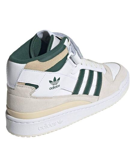 Mens Forum Leather Mid Cut Trainers White Adidas