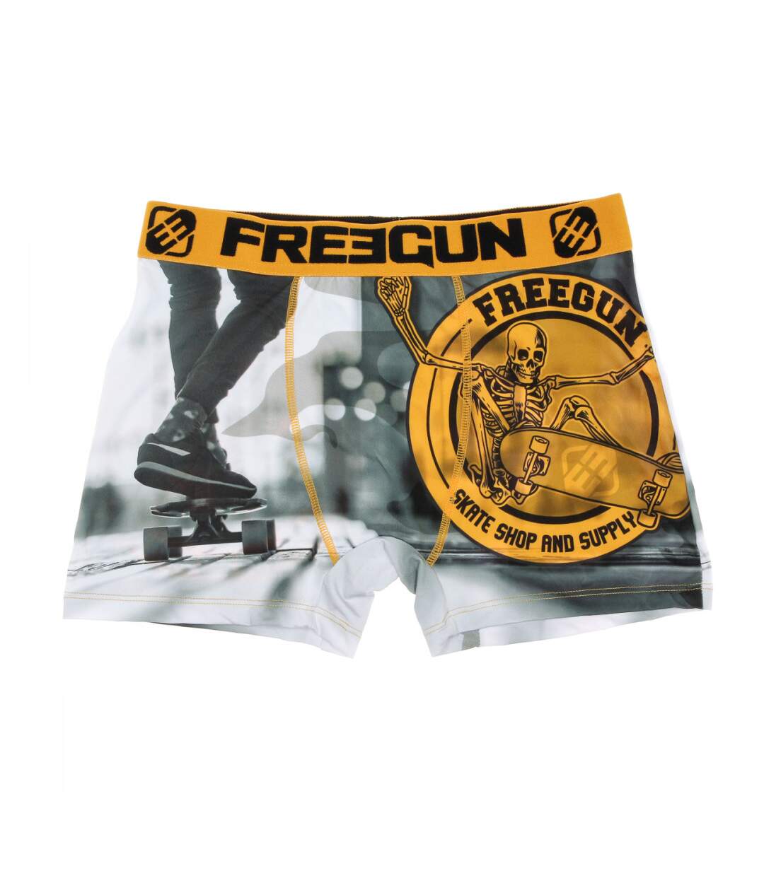 Boxer Gris/Jaune Homme Freegun Skate