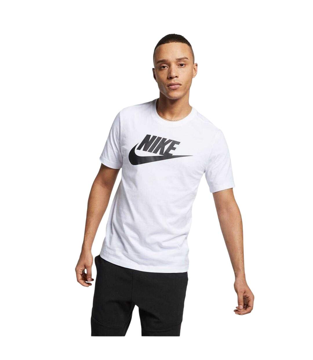 T-shirt Motif/style Logo Sur Poitrine Futura Homme Blanc Noir Nike-1