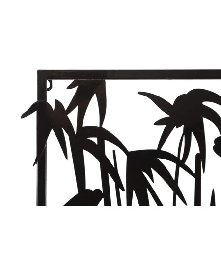 Décoration Murale Encadrée Bambou 80cm Noir & Naturel