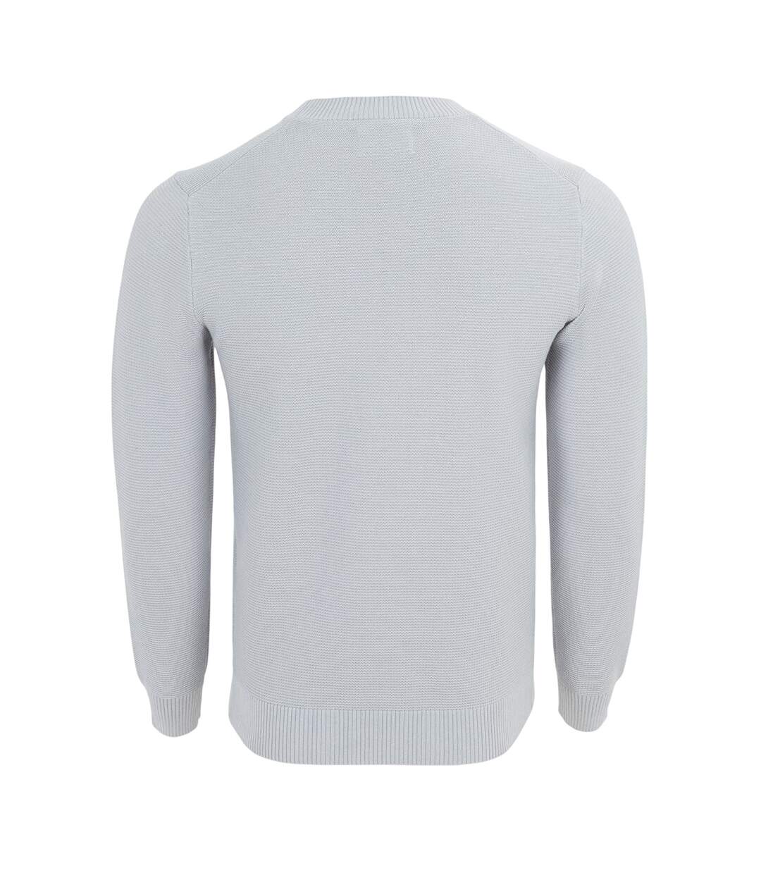 Mens Knitted Crew Neck Jumper Light Grey Firetrap-2