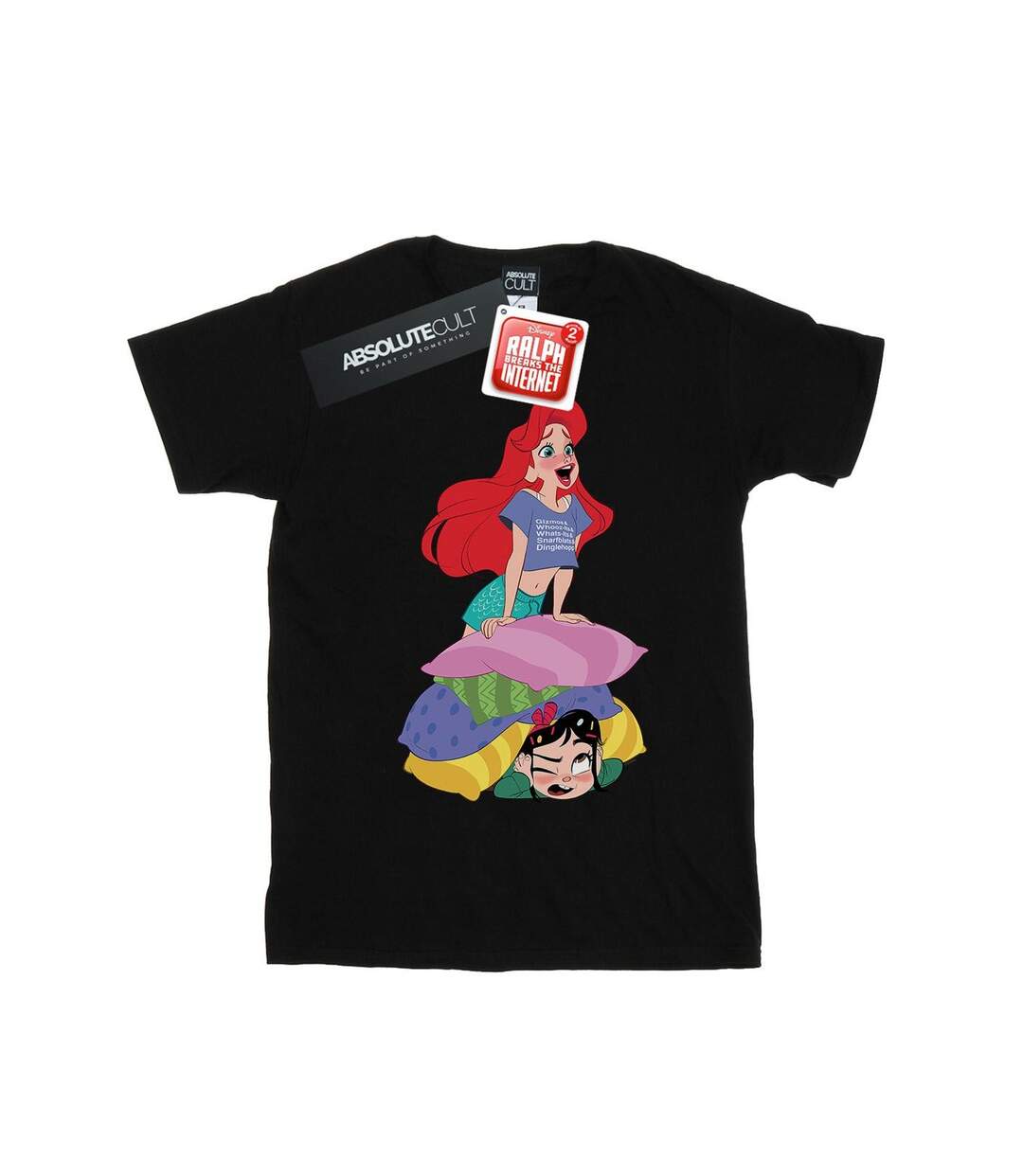 Disney Womens/Ladies Wreck It Ralph Ariel And Vanellope Cotton Boyfriend T-Shirt (Noir) - UTBI47504-1